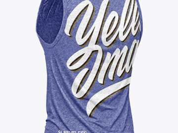 Melange Men's Loose Fit Sleeveless Shirt Mockup