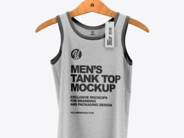 Melange Sleeveless Shirt on Hanger Mockup