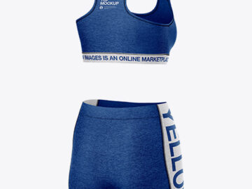 Melange Women's Sport Kit Mockup - Back Half Side View