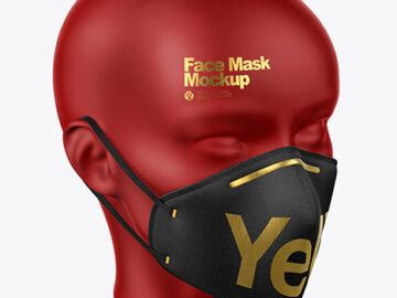 Face Mask with Nose Grip Mockup