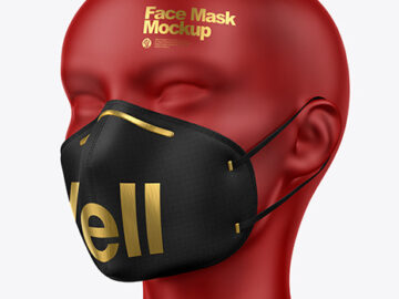 Face Mask with Nose Grip Mockup