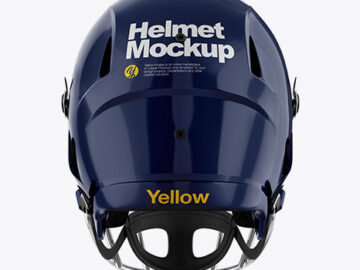 American Football Helmet Mockup - Back View