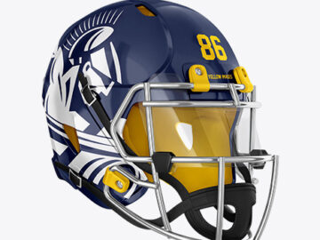 American Football Helmet Mockup - HalfSide View