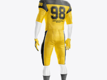 American Football Kit Mockup with Mannequin - Half Side View