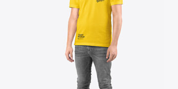 Man in T-Shirt and Jeans Mockup