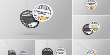 Rounded Label Tag PSD Mockups