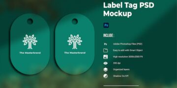 Label Tag PSD Mockup