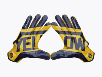 American Football Gloves mockup (Touched)