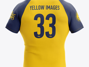 Men’s Rugby Jersey Mockup - Back View