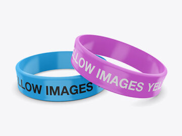 Thick Glossy Silicone Wristbands Mockup