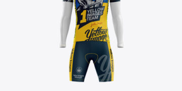 Men’s Full Cycling Kit with Cooling Sleeves Mockup (Front View)