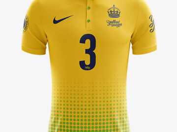 Men’s Soccer Polo Shirt Mockup (Front View)