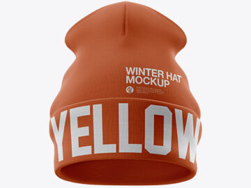 Turn Up Beanie Hat Mockup - Front View