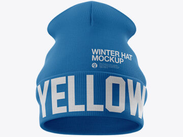 Turn Up Beanie Hat Mockup - Front View