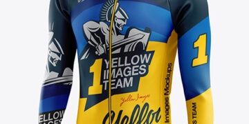 Men’s Cycling Thermal Jersey LS mockup (Half Side View)
