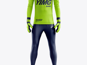 Men’s Full Soccer Goalkeeper Kit with Pants mockup (Front View)