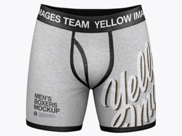 Melange Men's Boxer Briefs Mockup - Front View