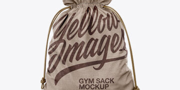 Textured Gym Sack Mockup - Front View