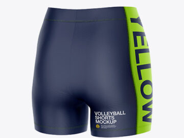 Women`s Volleyball Shorts Mockup - Back Half Side View