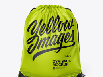 Glossy Gym Sack Mockup - Front View