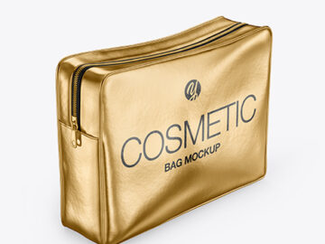 Metallic Cosmetic Bag Mockup