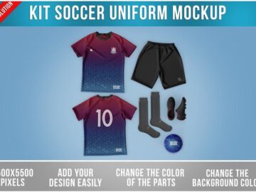 Kit Soccer Uniform Mockup Template