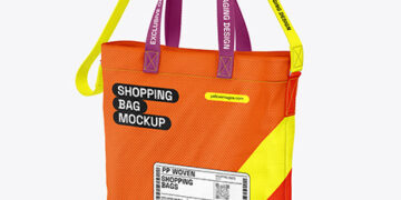 PP Woven Shopper Bag Mockup - Front Half Side View